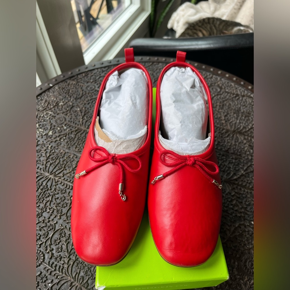 SAM EDELMAN ARI BALLET FLATS IN HEIRLOOM RED LEATHER 7.5 - Picture 7 of 9